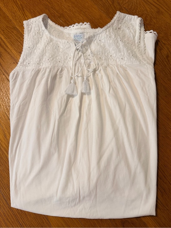 Sigrid Olsen Other - Sigrid Olsen White Lace Yoke Sleeveless Nightgown - 100% Cotton- Brand New